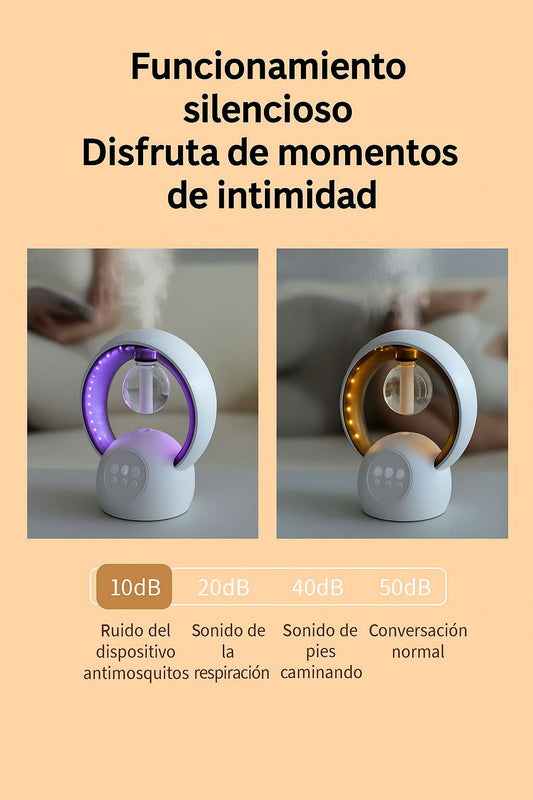 Humidificador Antimosquitos 3 en 1 con Luces LED | Difusor Ultrasónico Silencioso y Repelente de Mosquitos