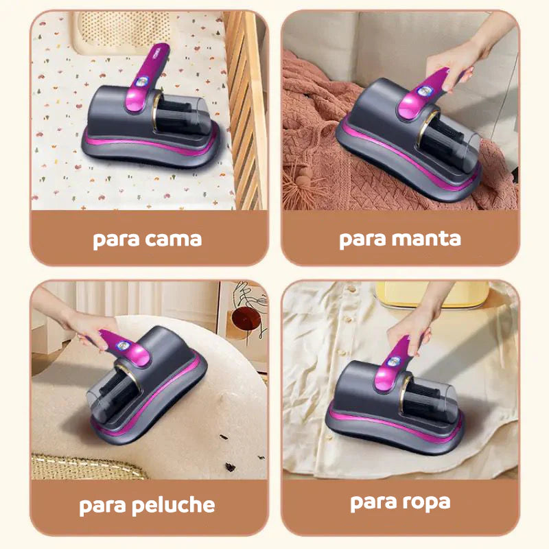 Aspiradora Eliminador de Ácaros 8000Pa | Limpiador de Colchones Portátil con Filtro y Caja de Polvo