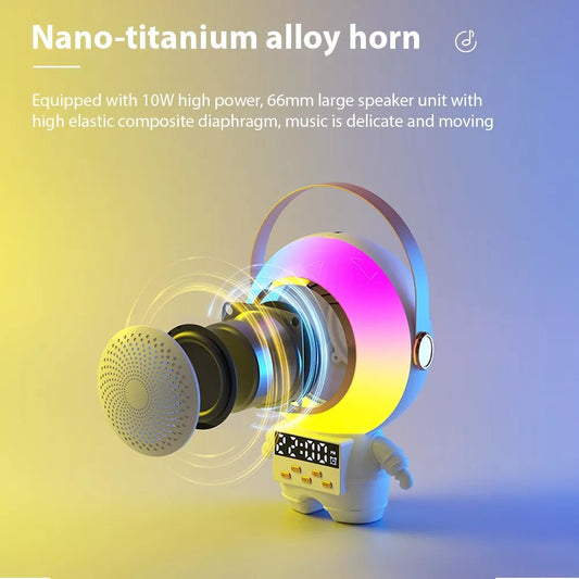 Karaoke Portátil Parlante Astronauta | Sonido Potente + Micrófonos Inalámbricos + Luces LED